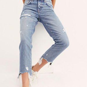 BLANK NYC Distressed Dark Wash Boyfriend Jeans